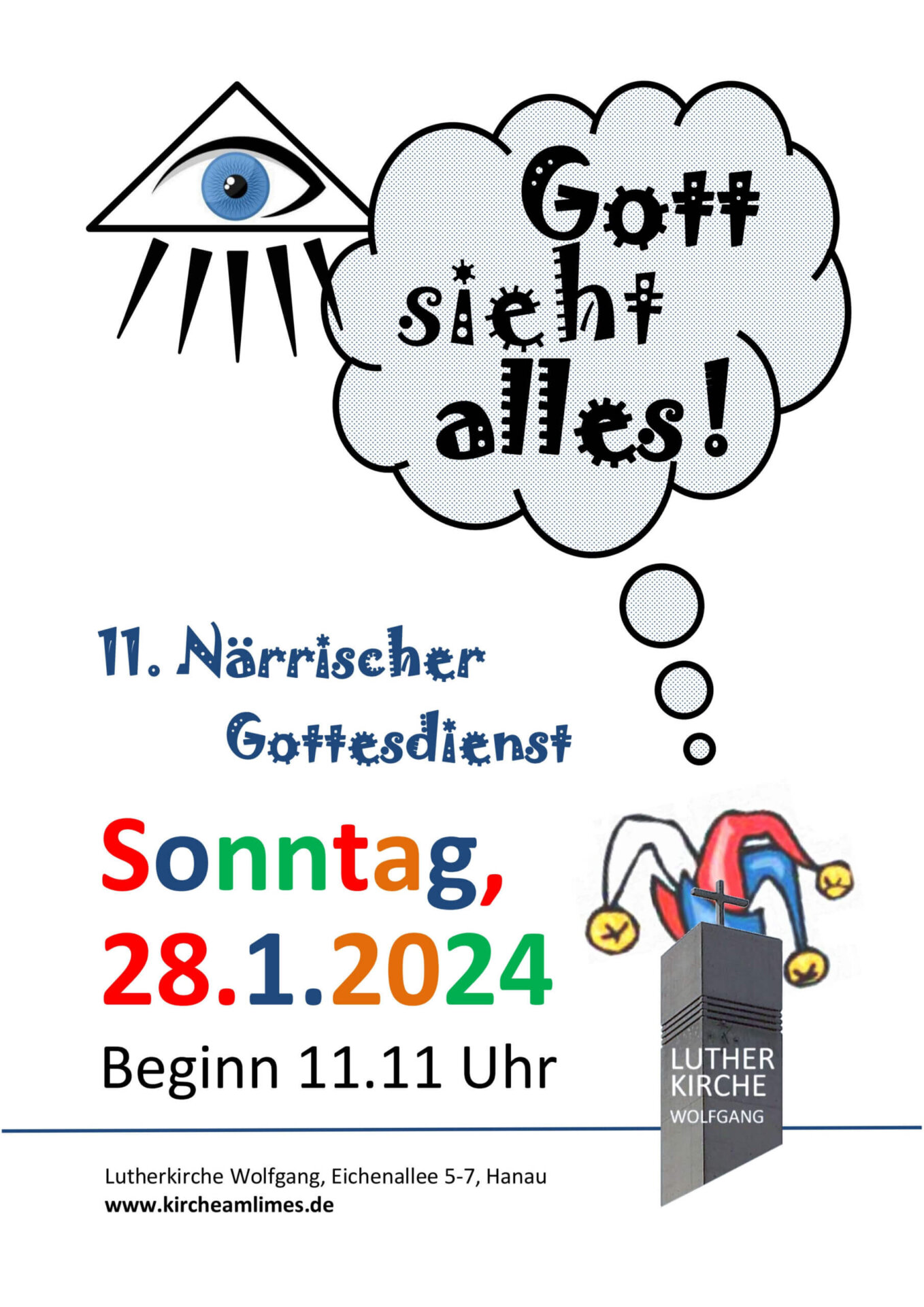 Närrischer Gottesdienst 2024_Plakat